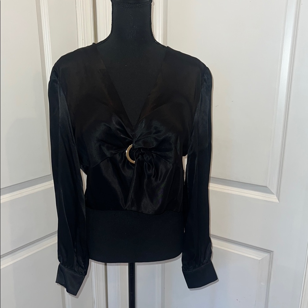 Zara Elegant Black Satin Top NEW with tags NEXT DAY SHIPPING